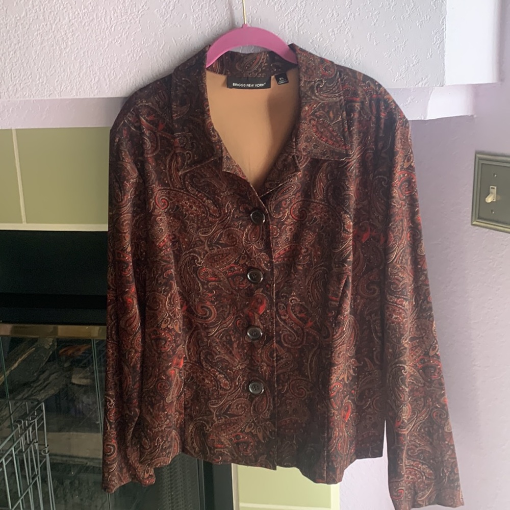 🌰Paisley Print Briggs New York Blouse ((XL)🌰